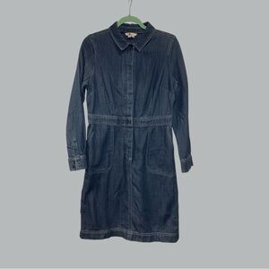 Boden Denim Shirt Dress Women’s 8L Long Sleeve Button Front Jean Dress Casual